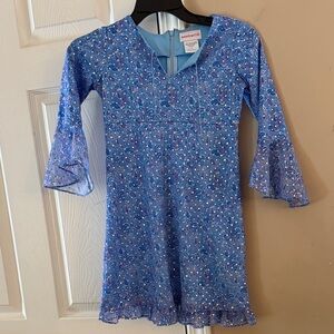American Girl Sparkling Blue Kids Dress. Size 8